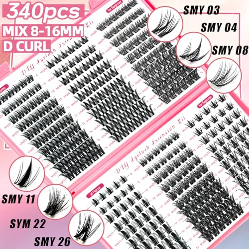 QUKLOGEN DIY Wispy Lash Extension Kit 620Pcs D Curl 6 styles Individual Lash Clusters Eyelash Extension with Lash Bond and SealQuick Glue Remover Tweezers Eyelash Brush Mini Applicator - Image 3