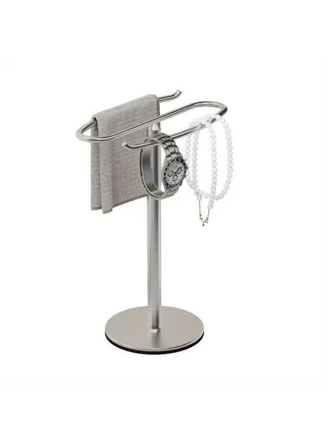 Brushed Standing Towel Rack Stainless Steel Bathroom Kitchen Countertop Holder - Image 5