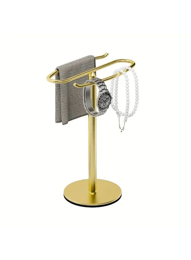 Brushed Standing Towel Rack Stainless Steel Bathroom Kitchen Countertop Holder - Image 1