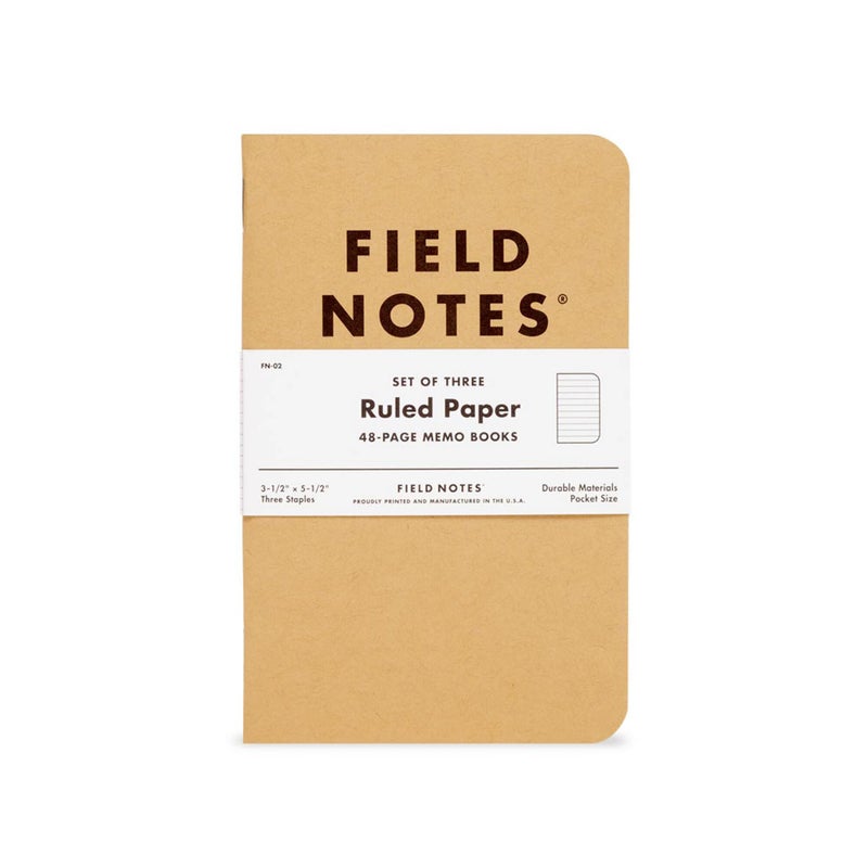 Field Notes: Original Kraft 3-Pack - Ruled Paper Memo Books - Lined 48 Page Pocket Notebooks - 3.5" x 5.5" - Image 3