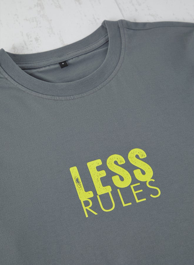 trendyol Dark Grey Printed Regular Fit Shorts Pajama Set - Image 4