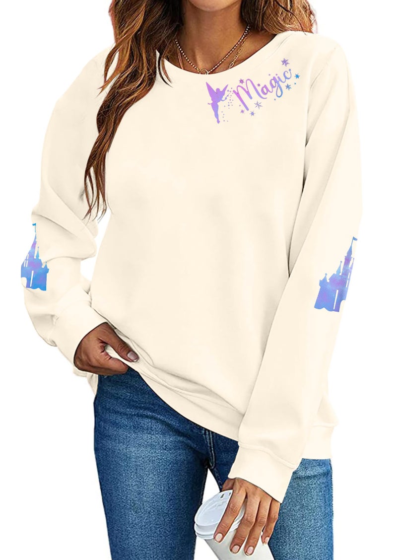 UNIQUEONE UNIQUENOE Magic Kingdom Sweatshirts for Women Magical Tshirt Family Vacation Tee Castle Graphic Long Sleeve Tops - Image 1