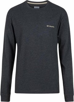 Columbia Csc M Basic Sm Logo Ls Tee Gray Men's T-Shirt CS0354-012  - Image 1