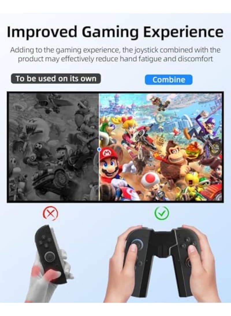 SYOSI Charging Grip for Switch 2 Controllers - Ergonomic V-Controller Stand with USB-C Cable and LED Indicator for Fast Charging While Playing – Compatible with Switch2 (Model 2025,Black) - Image 4