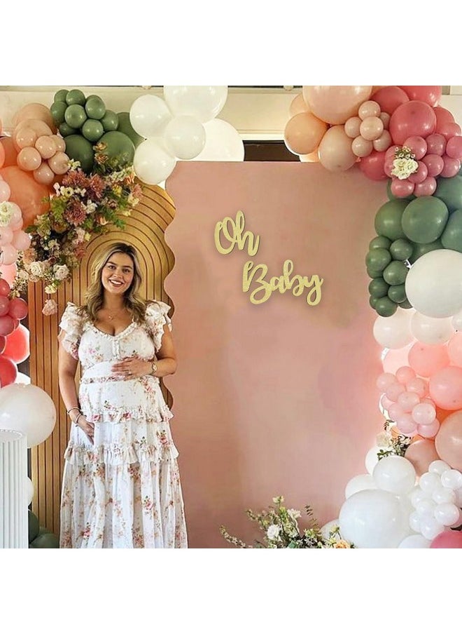 MLOLM 13.8in Oh Baby Sign for Baby Shower Backdrop Gold Wooden Baby Shower Banner Sign for 1st Birthday Backdrop,Oh Baby Wood Sign for Wall Photo Props,Baby Announcements  - Image 3