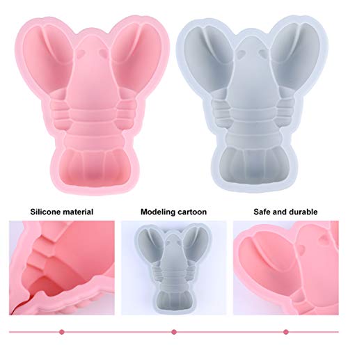 Hemoton 2pcs Lobster Shaped Cake Soap Silicone Mold Crayon Cake Jello Chocolate Cookies Candy Mold for Baking - Image 5