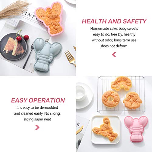 Hemoton 2pcs Lobster Shaped Cake Soap Silicone Mold Crayon Cake Jello Chocolate Cookies Candy Mold for Baking - Image 3