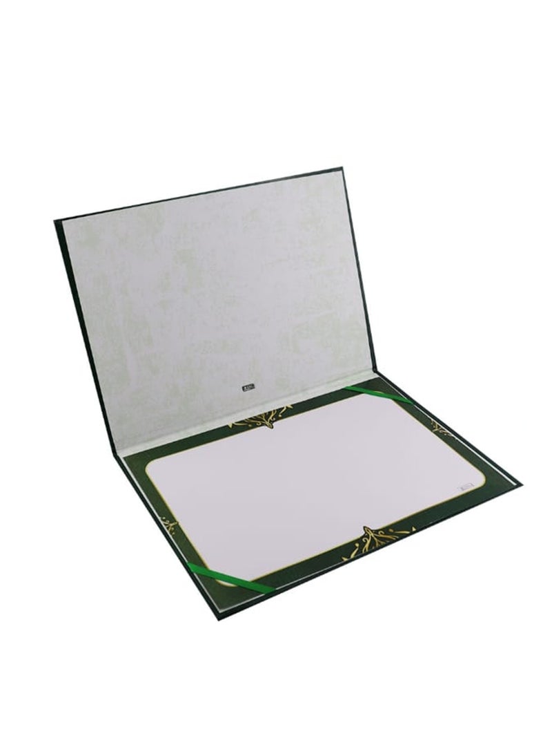 SBC A4 Size Certficate Holder With Certificate Paper Green - Image 2