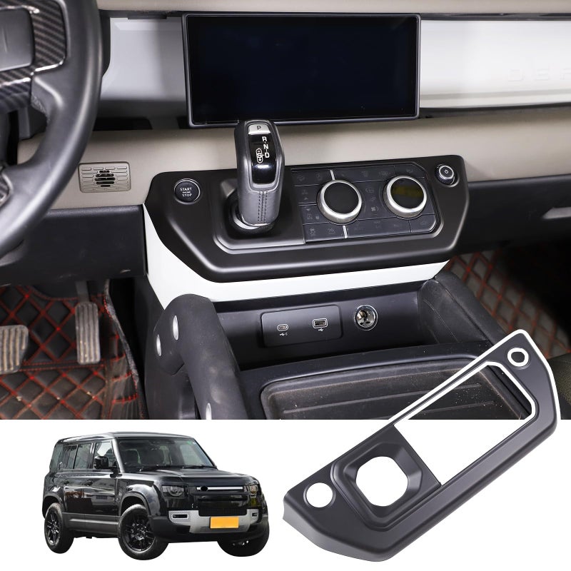 Bekantogy Car Center Control Air Conditioning Button Frame Gear Shift Panel Frame Trim Compatible with Land Rover Defender 90 110 130 20202024 Air Conditioning Shifter Frame Matte Black