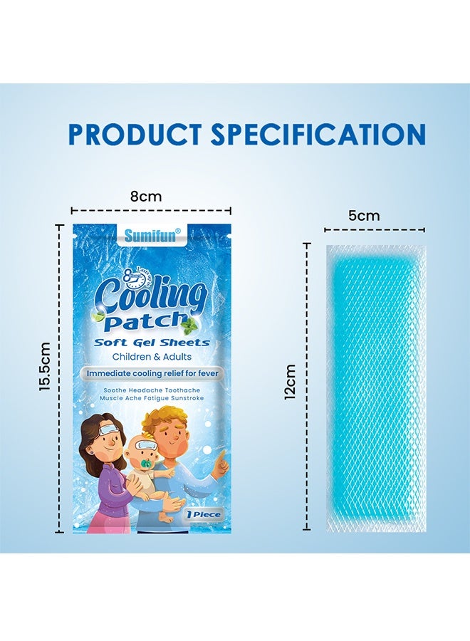 Sumifun 7 Pack Cooling Patch, lmmediate Cooling Relief for Fever, Soothe Headache Toothache Muscle Ache Fatigue Sunstroke, Cooling Gel Forehead Strips Cold Patches, Children u0026 Adult Use, Summer Essentials - Image 5