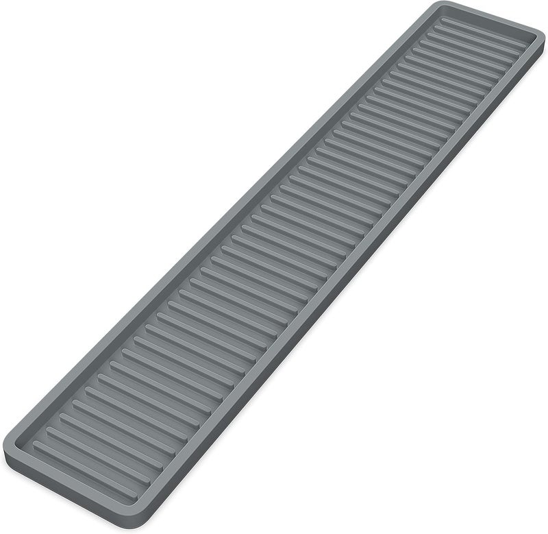 STORE 2508 Store2508 Silicone Kitchen Sink Long Holder Tray 413 x 87 Cm Vanity Bathroom Organizer Bar Coffee Service Mat - Image 1
