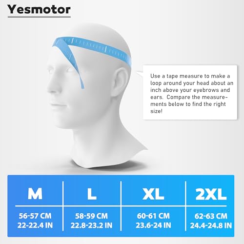 Yesmotor Baseball Motorcycle Helmet Half Cap for Bike Cruiser Chopper Moped Scooter- Dot Approved (Light Black, XL) - Image 5