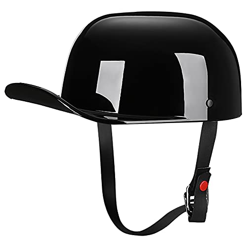 Yesmotor Baseball Motorcycle Helmet Half Cap for Bike Cruiser Chopper Moped Scooter- Dot Approved (Light Black, XL) - Image 3