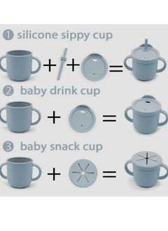 Excefore Silicone Sippy Cups for Baby, Sippy Cup & Snack 2-in-1 Container for Toddlers  - Image 3