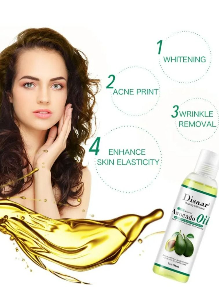 ديسار زيت الأفوكادو المرطب والمغذي، زيت أساسي عضوي لتبييض الجسم، قطعتين، 100 مل - Image 2