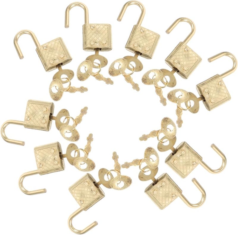 10 قطعة من أقفال الزنك السبائكية الذهبية المحمولة لأقفال السلامة للحقائب والمحافظ وأجهزة الكمبيوتر المحمولة - Image 2