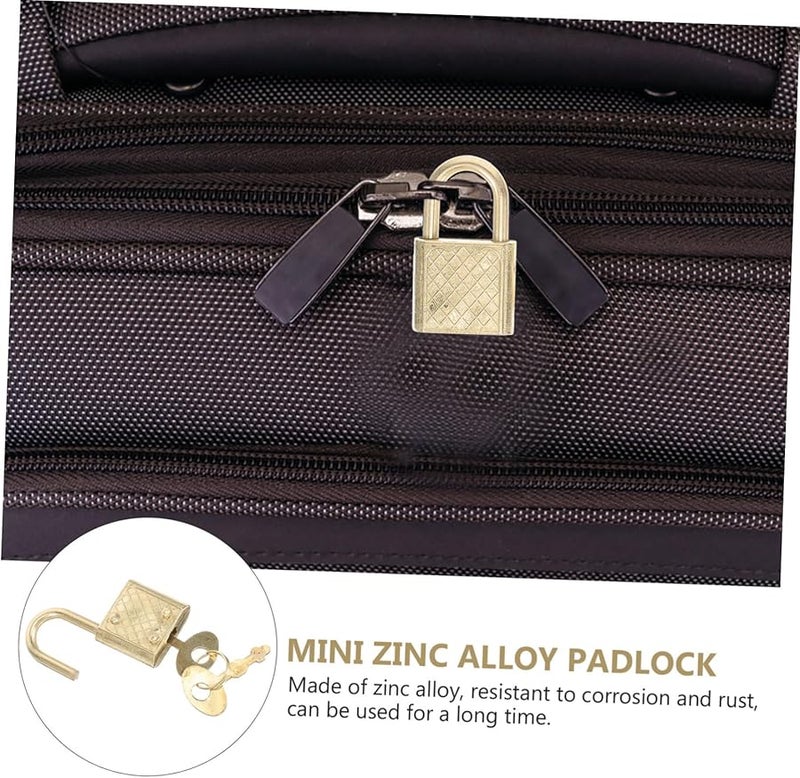 10 قطعة من أقفال الزنك السبائكية الذهبية المحمولة لأقفال السلامة للحقائب والمحافظ وأجهزة الكمبيوتر المحمولة - Image 4