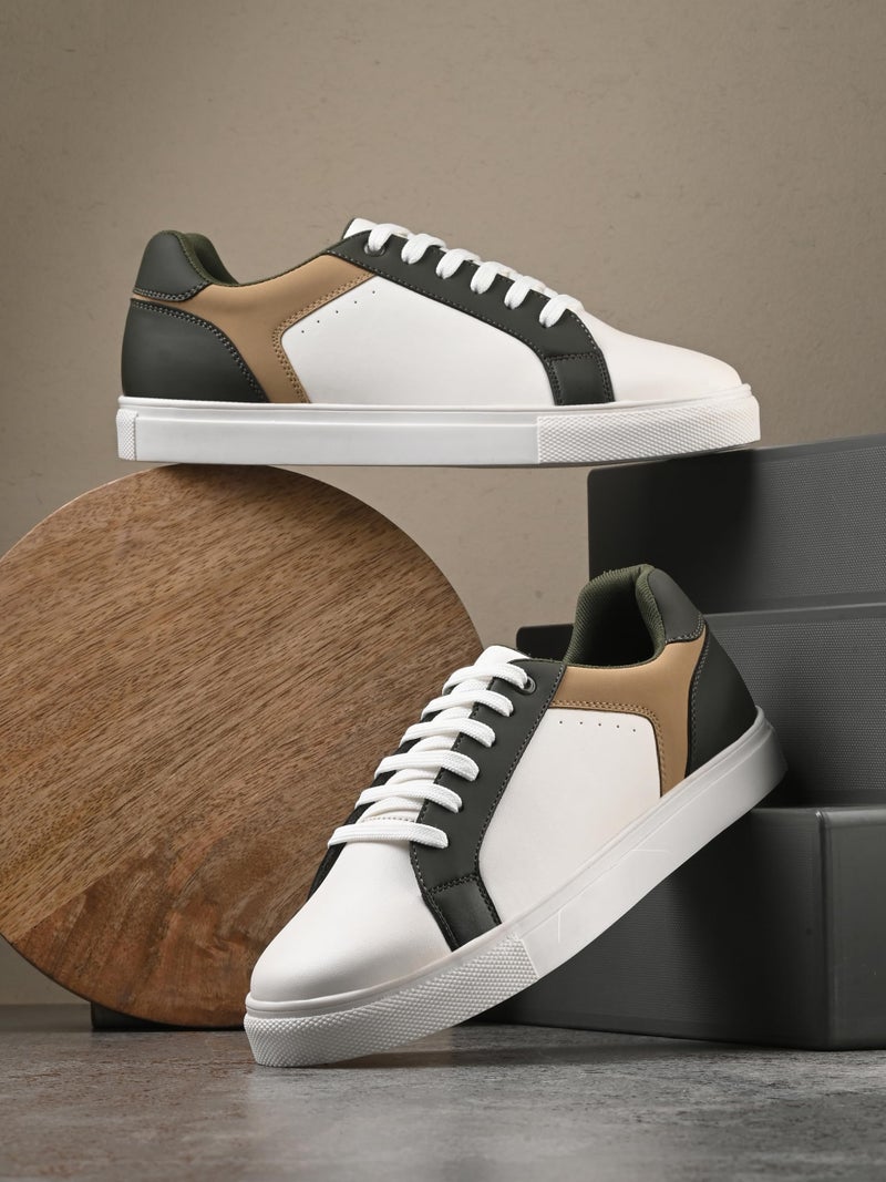 Centrino Women Casual Sneaker | Ultra Soft Cushion | Trendy & Lightweight Design | Low Top Flat Sole | Colorblock Sneakers | White Sneakers Girl Shoes 7606-12 - Image 2