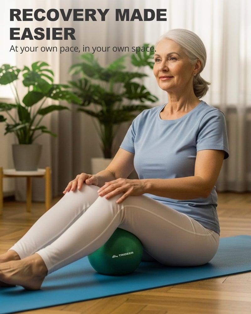 Trideer Exercise Balls Physical Therapy, 9 Inch Pilates Ball Between Knees for Physical Therapy, Mini Exercise Ball - Yoga Ball, Small Workout Balls for Core Strength and Back Support with Pump&Guide - Image 2