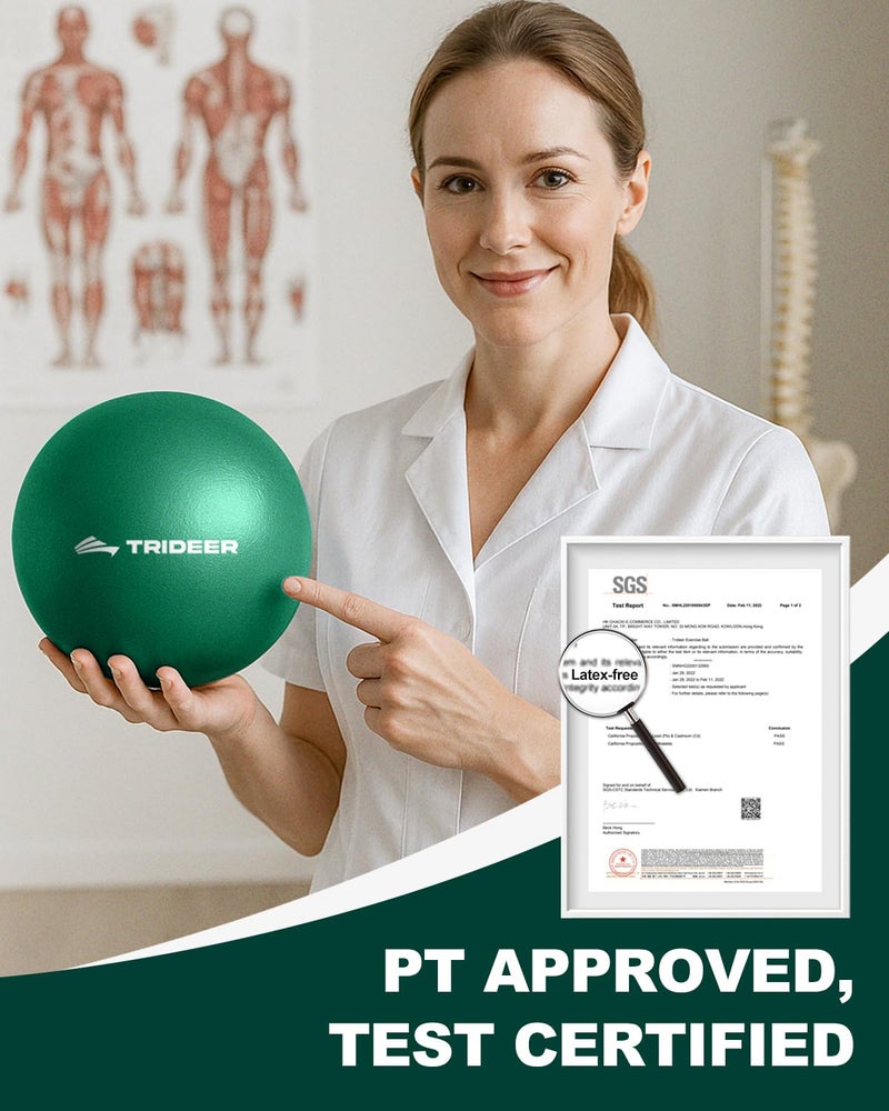 Trideer Exercise Balls Physical Therapy, 9 Inch Pilates Ball Between Knees for Physical Therapy, Mini Exercise Ball - Yoga Ball, Small Workout Balls for Core Strength and Back Support with Pump&Guide - Image 5