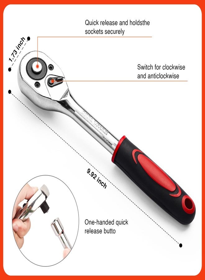 مجموعة مفاتيح ربط بمقبس سقاطة من إيغوفاين، 21 قطعة، مقاس 3/8 بوصة، مجموعة مفاتيح ربط بمقبس محرك مع 19 مقبسًا، ومقابس 6-24 مم ومقبض سقاطة سريع الفك ثنائي الاتجاه وقضيب تمديد - Image 5