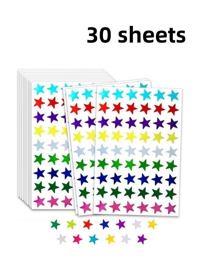 1620 PCS 30 Sheets Small Foil Star Stickers For Kids Reward, Home,School,DIY And Office Decoration（30 sheets） - Image 1