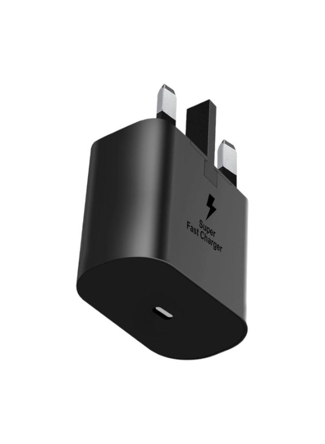 25W Fast Charger Type C, Ultra Fast, Android for Galaxy S23 Ultra/S23/S23+/S22/S22 Ultra/S22+/Note 10/20/S20/S21/Tab S7/S8, Black - Image 1