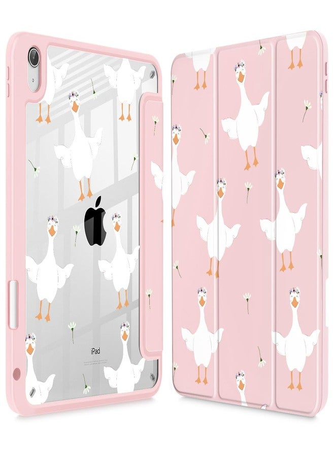 May Chen for iPad (A16) 11th Generation Case 11 Inch 2025, iPad 10th Gen Case 2022 10.9 inch, Built-in Pencil Holder with Shockproof Cover Clear Transparent Back Shell Auto Wake/Sleep, Goose Flower - Image 1