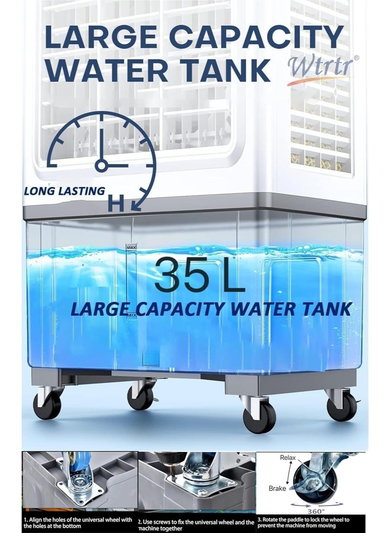 Wtrtr Portable Air Cooler 35L 250W with Cool Function Air Conditioner / Remote Control / Digital Display / Energy Efficient / Eco-Friendly Cooling / Humidification adds moisture / Energy-efficient consumes less power - Image 4