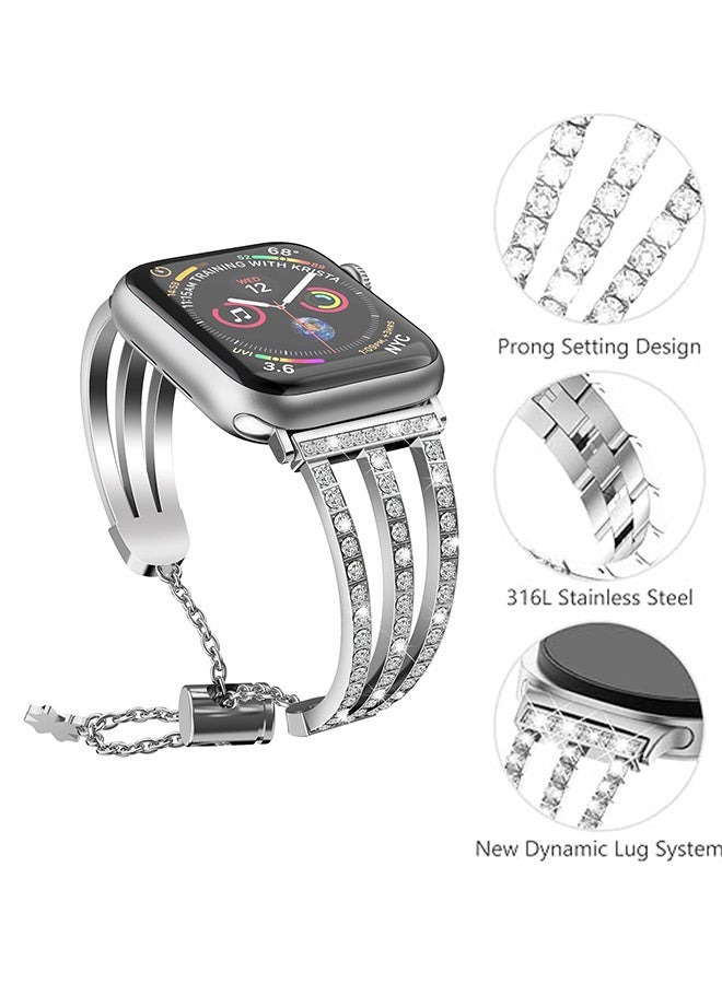 Quantum Adjustable Bracelet Bands, Bling Women Glitter Stainless Steel Band, Sparkling Bling Diamond Bands with Full Diamonds Case - Image 2