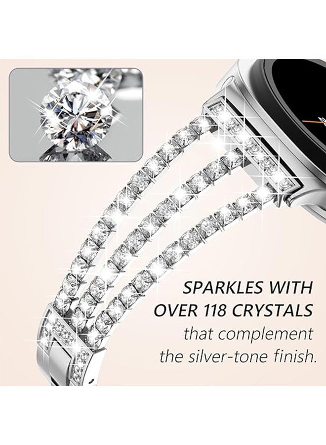 Quantum Adjustable Bracelet Bands, Bling Women Glitter Stainless Steel Band, Sparkling Bling Diamond Bands with Full Diamonds Case - Image 4