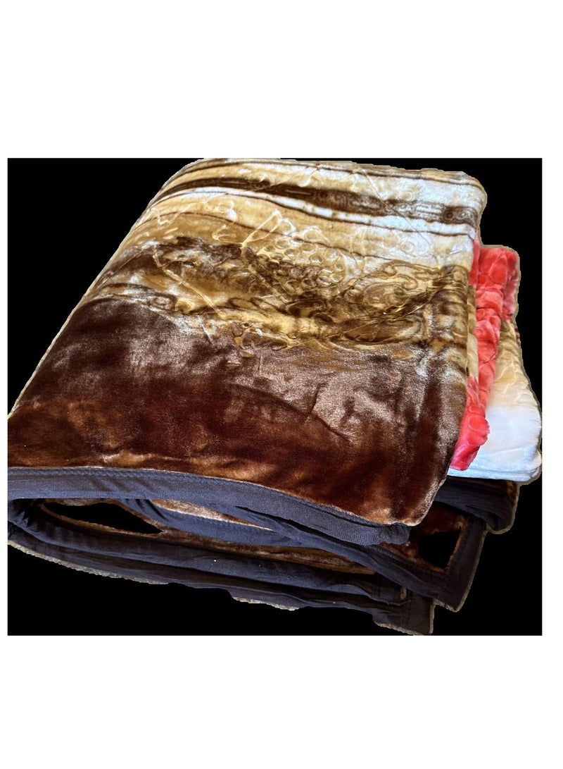 MAARYA GOLD 2 PLY SUPER SOFT EMBOSSED BLANKET - Image 2