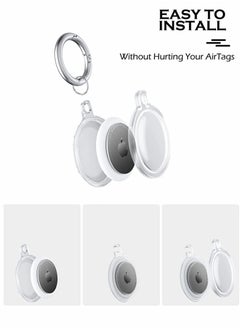 SYOSI 4Pcs Soft TPU Case Fit for AirTags, Anti-Scratch Protective Skin Cover with Keychain, Safety Fit for Air Tags Tracking Locator Anti-Lost Tracker Finder Protector  - Image 2
