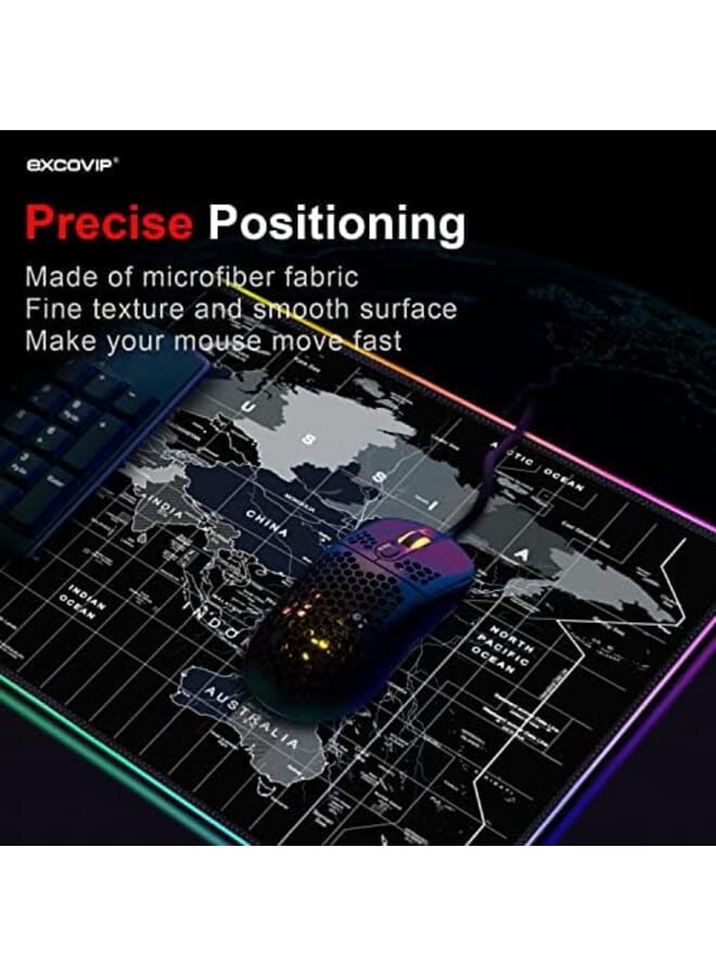 إكسوفيب لوحة ماوس Rgb ممتدة بساط كبير لطاولة مكتبية 800 × 300 مم لوحة ماوس LED لإضاءة الألعاب للكمبيوتر الشخصي ماك بوك لوحة مفاتيح مقاومة للماء ومضادة للانزلاق Rgb World - Image 4