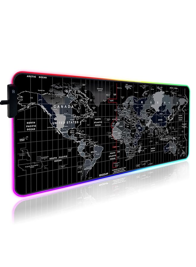 إكسوفيب لوحة ماوس Rgb ممتدة بساط كبير لطاولة مكتبية 800 × 300 مم لوحة ماوس LED لإضاءة الألعاب للكمبيوتر الشخصي ماك بوك لوحة مفاتيح مقاومة للماء ومضادة للانزلاق Rgb World - Image 1