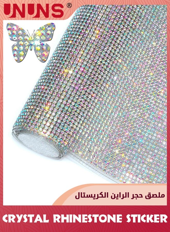 UNUNS Crystal Rhinestone Sticker,Self-Adhesive DIY Decoration Stickers,Hotfix Glitter Crystal Gem Sheet Sticker For Craft Decoration,24x40CM - Image 1