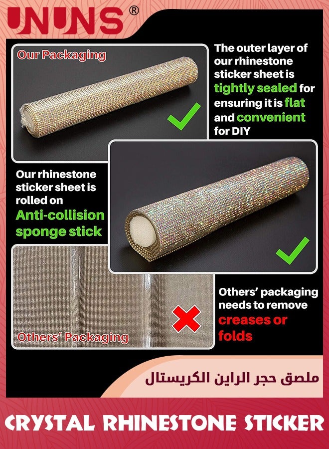 UNUNS Crystal Rhinestone Sticker,Self-Adhesive DIY Decoration Stickers,Hotfix Glitter Crystal Gem Sheet Sticker For Craft Decoration,24x40CM - Image 4