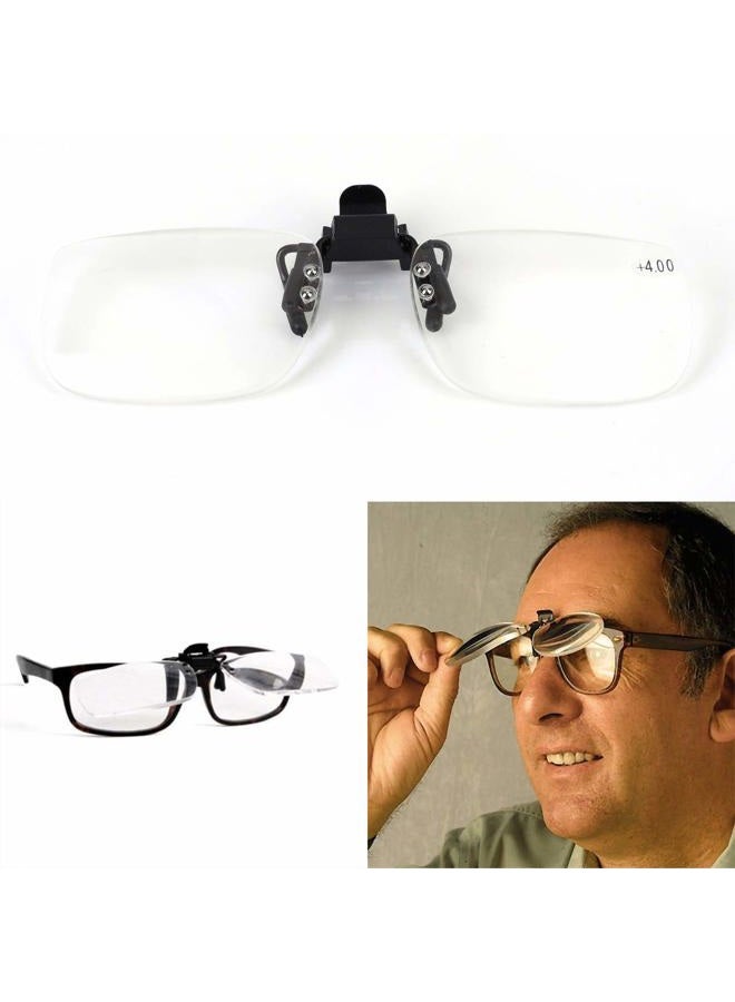 AyeVision Reading Glasses Clip On Flip Up Magnifying Reading Glasses Magnifiers Lenses Readers Unisex (1.5 x) - Image 3