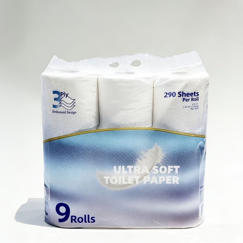 9 Roll Pack Of Double Layer Quilted Premium Wood Pulp Toilet Paper Generous Length Per Roll Luxuriously Soft Strong And Highly Absorbent - Image 2