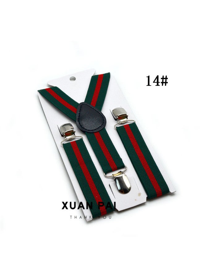 Children's 2.5cm Strap Clip Vintage Striped Series Boys And Girls Universal Suspender Belt Baby Autumn And Winter Pants Clip