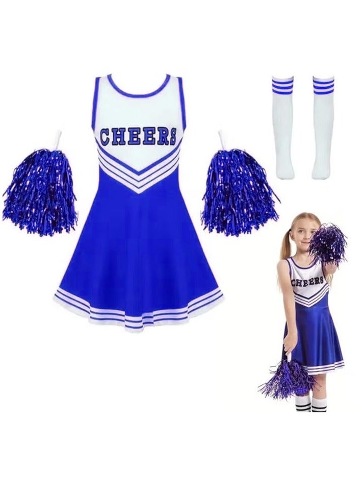Home Smart Home Smart Cheerleading Costume for Girls School Girls Outfit Uniform Fancy Dresses with Pom Cheerleader Costume For Girls - Image 1
