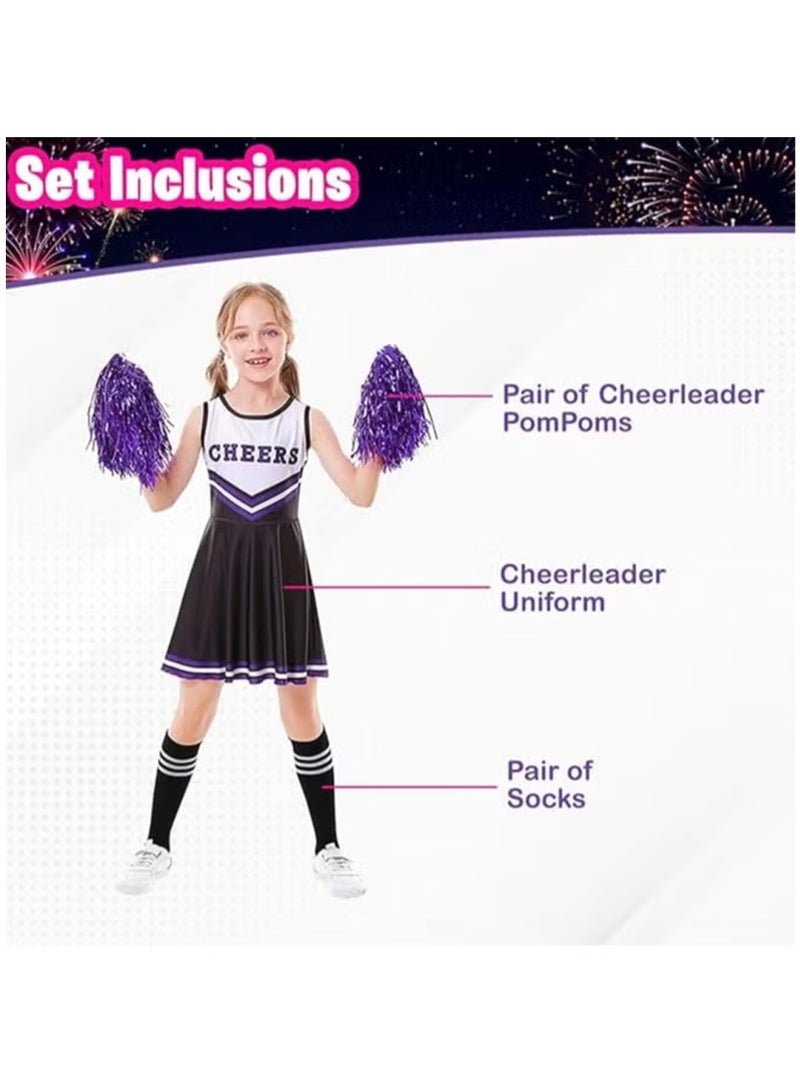 Home Smart Home Smart Cheerleading Costume for Girls School Girls Outfit Uniform Fancy Dresses with Pom Cheerleader Costume For Girls - Image 3