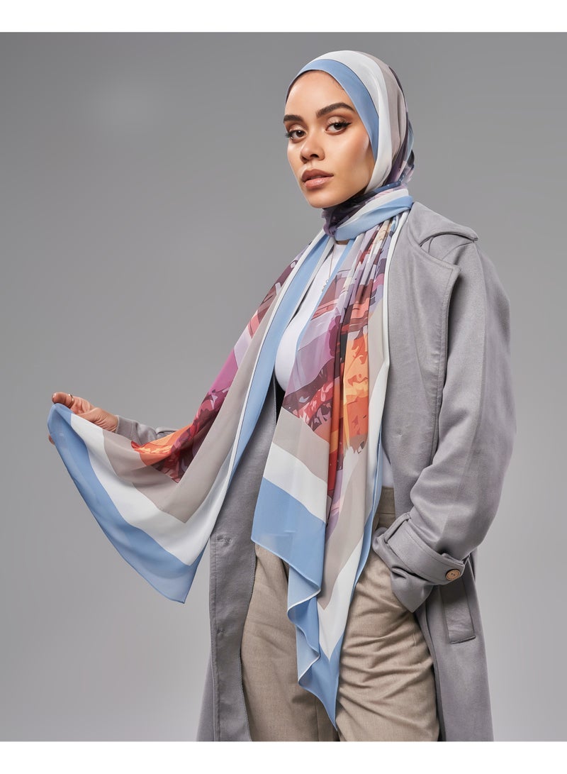 Lavezzi Printed Soft Chiffon Crepe Hijab Scarf for Women – Lightweight Long Muslim Headscarf (8) - Image 2