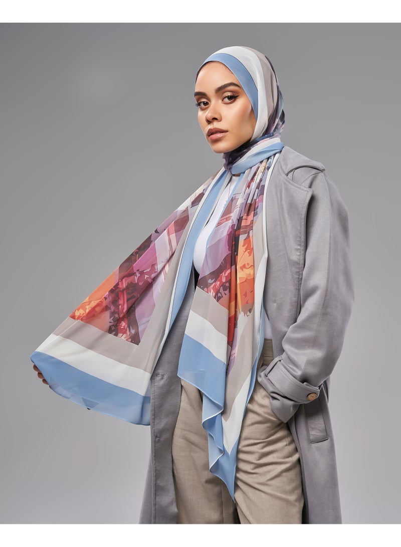 Lavezzi Printed Soft Chiffon Crepe Hijab Scarf for Women – Lightweight Long Muslim Headscarf (8) - Image 3