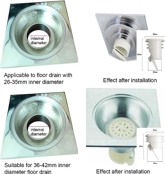 INKAJ INKAJDrain Backflow Preventer Plastic Odor Proof Drainage Trap Sewer Pipe Sealer for Home Bathroom Insert Drain Plug Washing Machine/Drain Cap/Drain Cover/Drain Hoses/Insect Repellent (3)  - Image 3