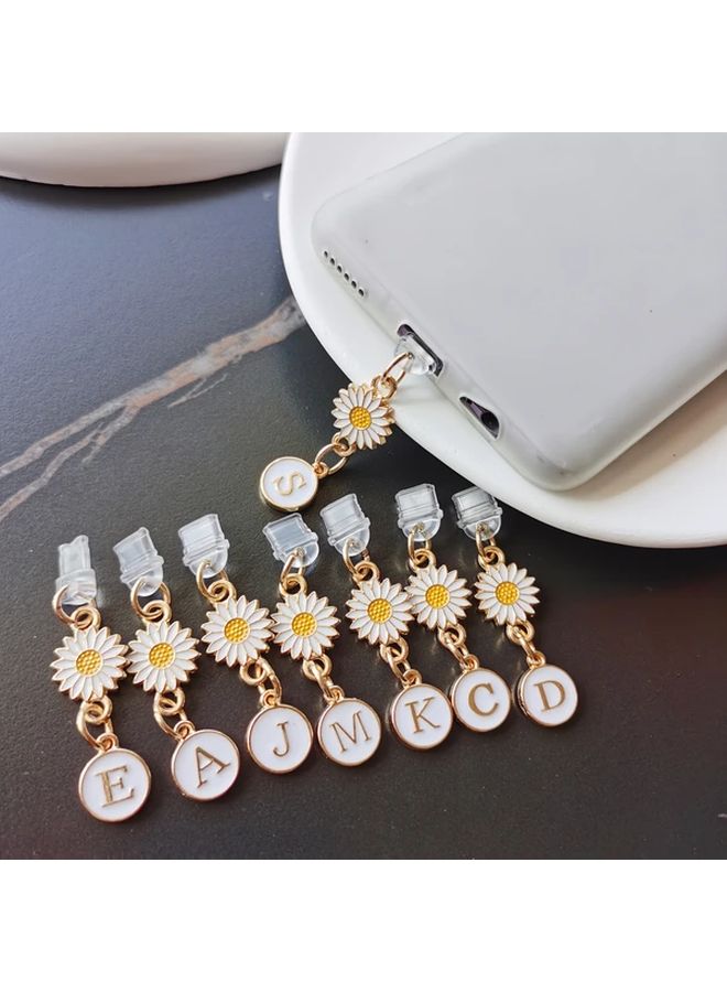 Creative Daisy Sunflower Letter Mobile Phone Dust Plug for iPhone Interface Perfect Gift for Girls and Mothers - Image 5