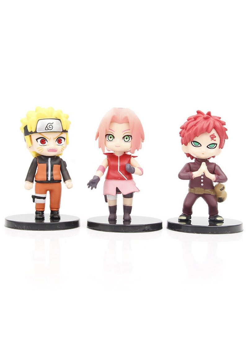general Naruto Figurine 12 Sakura Naruto Kakashi Q Version of the Doll Model Cake Ornaments - Image 5