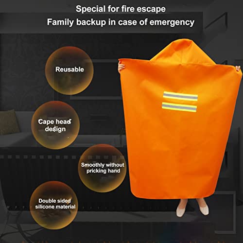 FOLOSAFENAR Fire Survival Safety Blanket , Full Body Fireproof Cloak , Flame Retardant Heat Insulation , Fire Escape Suit for Household(L) , Large - Image 5