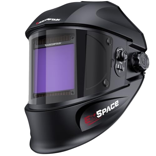 ARCCAPTAIN 3.94"X3.66" Welding Helmet Auto Darkening, 1/1/1/1 Top Optical Clarity Large Viewing Screen Solar Power Welding Hood with 4 Arc Sensor, Wide Shade 4-5/5-9/9-13 for TIG MIG ARC Welding CUT - Image 1