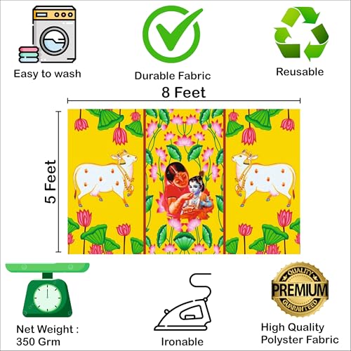 Party Baazaar Annaprashan Backdrop Banner | Traditional Annaprashana Decoration | Baby Annaprashan Decoration Items (Pack of 1, Size: 8x5 Feet) - Image 5